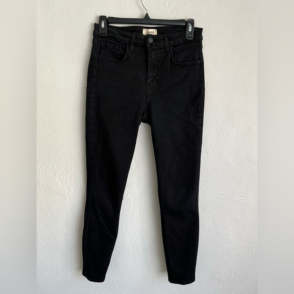 L’agence Woman Black High Rise Skinny Leg Jeans, Size 27